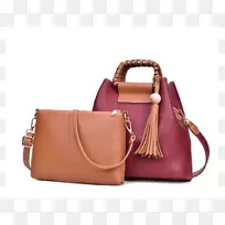 手提包，皮革粉红手提包-手提包