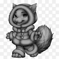胡须化装毛茸茸的猫狐狸-一件狐狸大衣