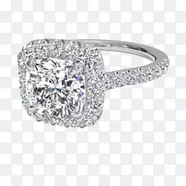订婚戒指结婚戒指钻石切割纸牌戒指
