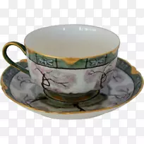 利莫热咖啡杯瓷碟哈维兰公司。-杯