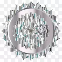 线条艺术彩色剪贴画-空心曼陀罗