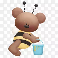 蜜蜂熊绘画剪贴画-蜜蜂