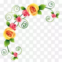 花卉装饰角花园玫瑰绘画剪贴画.花