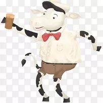 牛乳牛生长激素填充动物和可爱的玩具