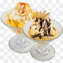 圣代冰淇淋，冷冻酸奶，香蕉冰淇淋，冰淇淋