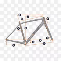 橙色山地车自行车架几何-自行车
