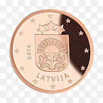 拉脱维亚欧元硬币2欧元硬币
