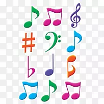 重音音符键盘艺术彩色音符