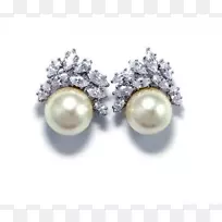 珍珠耳环珠宝衬衫螺柱新娘-美丽的纹理水晶纽扣