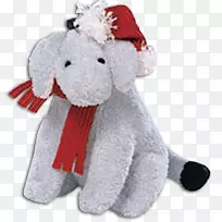 毛绒玩具&可爱的玩具狗毛绒圣诞装饰品大象狗