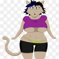 猫女丑女艺术画-猫