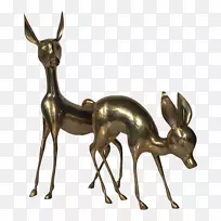 青铜雕塑，麝香鹿，羚羊-小鹿
