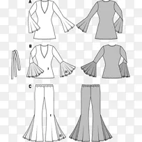 20世纪70年代布尔达风格连衣裙50年代图案连衣裙