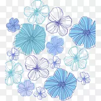 画线艺术花卉设计剪贴画手绘蓝地球材料