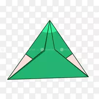 三角形点绿折纸面
