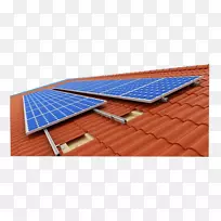 太阳能电池板光电光伏系统光伏安装系统屋顶建筑