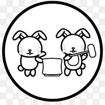 荷兰黑白兔荷兰矮人兔莫奇兔子吃月饼
