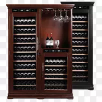 葡萄酒冷却器，酒架，橱柜，酒瓶
