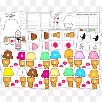 不同颜色背景下的人体行为电脑图标线条剪贴画冰淇淋图案