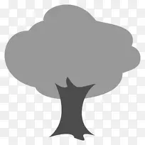 树木剪贴画-灰色简单