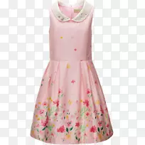 粉色连衣裙蓝袖裙-童装