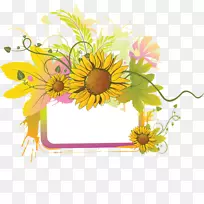 普通向日葵菊科剪贴画-花