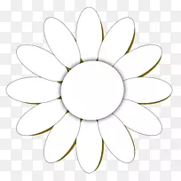 线条艺术画普通雏菊剪贴画花
