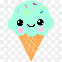 冰淇淋画卡瓦伊艺术-冰淇淋