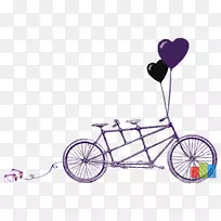 婚礼邀请函双人自行车会-自行车