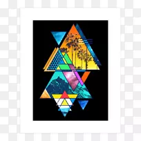 平面设计艺术三角形加州几何三角形