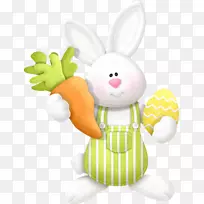 复活节兔子彩蛋贺卡剪贴画-复活节