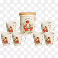 咖啡杯Sinterklaas杯碟瓷杯
