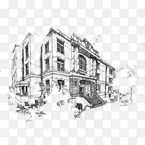 建筑线条艺术建筑素描建筑
