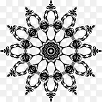 黑白花卉设计视觉艺术剪贴画造型