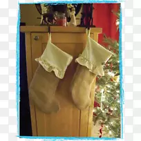 圣诞长统袜，纺织短裙，麻布