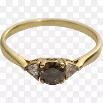 订婚戒指棕色钻石切割戒指