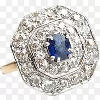 蓝宝石戒指，钴蓝，金饰.宝石.蓝宝石