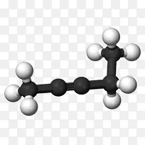 1-戊炔-2-戊烷球棒模型炔亚甲基乙炔