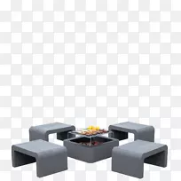 烧烤工程石材桌木炭壁炉-烧烤