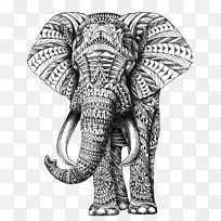 绘画非洲大象艺术-大象