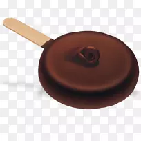 圣代香蕉裂巧克力布朗尼冰淇淋锥-冰淇淋
