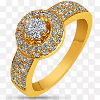 订婚戒指金珠宝银戒指