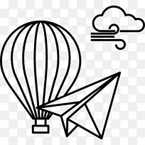 飞机纸气球计算机图标.飞机