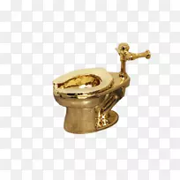 所罗门河古根海姆博物馆黄金厕所浴室-黄金
