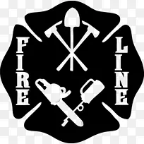 消防队员野火灭火标记消防处贴纸-消防员