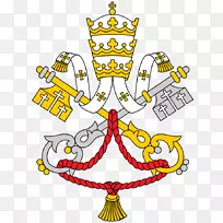 圣罗马教廷和梵蒂冈罗马教皇大教堂的臂章。约翰·拉特兰-人