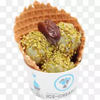 冰淇淋冻巧克力冰淇淋圆锥形冰淇淋