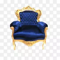 巴洛克式王座蓝椅