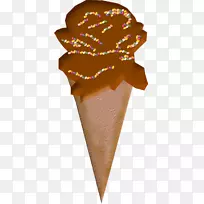 冰淇淋圆锥形中心巧克力冰淇淋