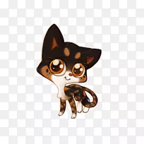 胡须猫武士斑点叶艺术-猫